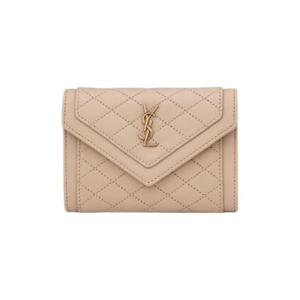 생로랑 가비 스몰 엔벨로프 월렛 퀼티드 램스킨 다크 베이지 692052-1EL07-2721