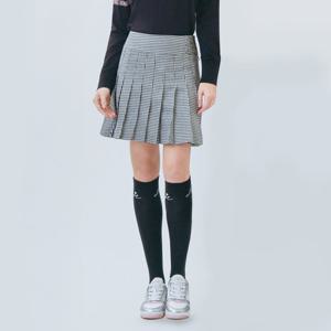 [디즈니골프]여성 사이드 버튼 하운드투스 체크 플리츠 스커트 큐롯 DP3LCR001