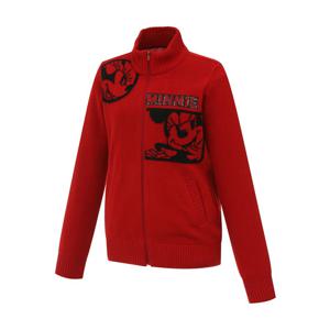 [디즈니골프]여성 메리노울 캐시미어 캐릭터 배색 니트 집업 가디건 DP4LKGR33