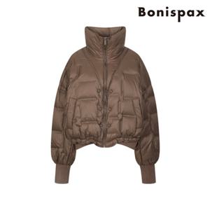 [보니스팍스] 하이넥 소매 밑단 니트 시보리 배색 다운 점퍼 B1F45OJP260 B1F45OJP2