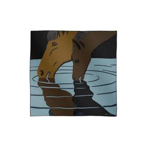 에르메스 워터폴 스카프 65 캐시미어 실크   마린 씨엘 마롱 H284153T22