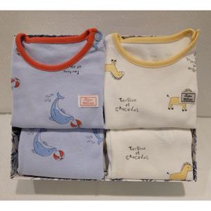 [쇼콜라] 쇼콜라 돌고래조랑말내의2종세트 (TNPRXS609F)공용봄가을실내복출산백일돌두돌선물 TNPRXS609F