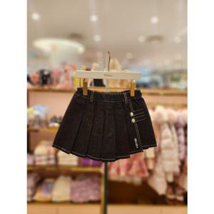 [프렌치캣] 프렌치캣5 주니어 티파니 블랙데님주름큐롯반바지 (T61KAP020) T61KAP020