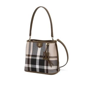 [닥스핸드백][쇼핑백동봉][26SS]베이지 체크 가죽 숄더백 DCBA6E712