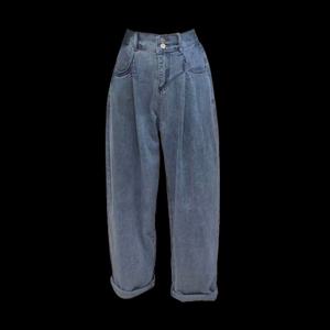 [레코브] 핀턱 뒷밴딩 배기핏 데님 팬츠 (LC41F4DP008X) LC41F4DP008X