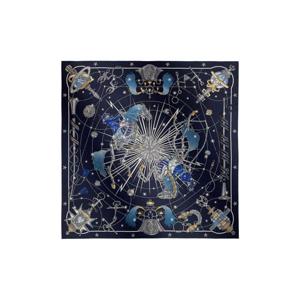 에르메스 코러스 스텔라움 숄 140 캐시미어 실크   마린 인디고 블랑 H243912S13