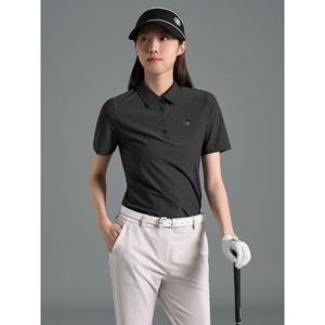 [빈폴골프][B_under] 여성 멜란지 칼라 반소매 티셔츠 - 블랙(BJ6342L165)