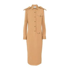 프라다 체스트 포켓 플로럴 자수 미디 원피스 P3K99RS232127S F