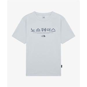 노스페이스 NT7UR59F TNF 한글 반팔 라운드티 LIGHT BLUE 257002