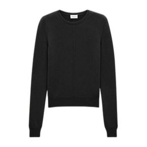 생로랑 캐시미어 실크 크루넥 스웨터 808069YALL2 1000 BLACK