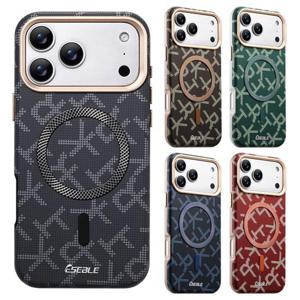 아이폰17 에어 프로 맥스 레터링 패턴 매트 가죽 맥세이프케이스