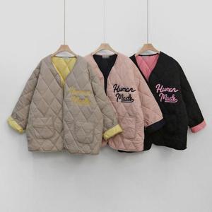 빅사이즈사랑해요 Q101L311 레터링자수누빔패딩자켓 PO