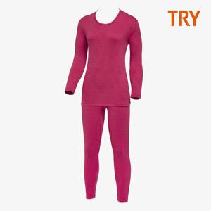 [트라이] 여성 발열 보온 9부 상하세트 H93