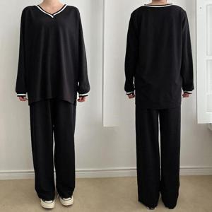 빅사이즈사랑해요 N330L402 브이넥배색랍빠투피스 BS