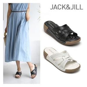 [잭앤질]잭앤질 소가죽 펀칭 웨지 샌들(JB4363)