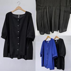 위쉬몰 BG 데이백플리츠블라우스(S305H406) 빅사이즈