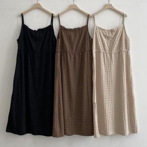 빅사이즈사랑해요 S400L407 프릴엠보끈나시원피스 GO