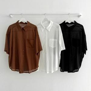 빅사이즈사랑해요 S421L407 아티쿨시스루카라셔츠 LT