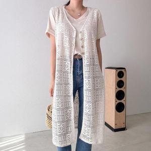 아이우먼 펀칭레이스패턴베스트 BNS262M408 빅사이즈