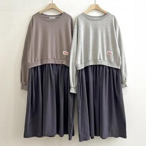 빅사이즈맨투맨원피스 S723L409 위드티레이어드원피스 ZY