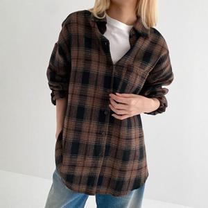 아이우먼 플란체크기모카라남방 LTT114M411 빅사이즈