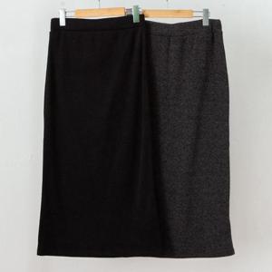 빅사이즈겨울치마 C374L411 크림밴딩롱기모스커트 LD