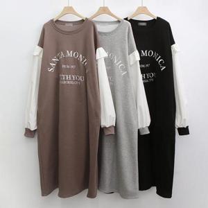 빅사이즈프릴원피스 K641L411 기모안감프릴소매원피스 PO