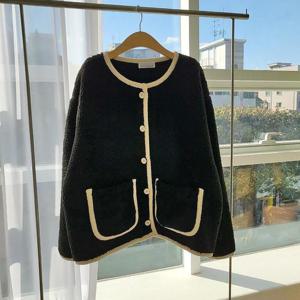 아이우먼 큐티양털배색미디자켓 DLG173M412 빅사이즈