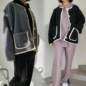 위쉬몰 DL 배색양털버튼포켓자켓(G173H412) 빅사이즈