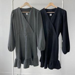 빅사이즈셔링원피스 N857L412 끈리본브이프릴랩원피스 CR