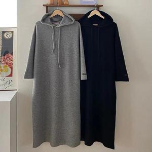 빅사이즈롱원피스 Q354L412 데일리기모끈후드원피스 RA