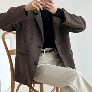 아이우먼 헤리체크테일러드자켓 BNT455M412 빅사이즈