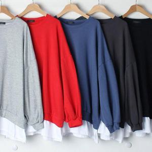 빅사이즈레이어드티 T573L412 소녀오버레이어드맨투맨 MS