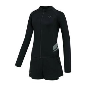 [아레나] 여성 A5BL1PS06BLK 에센스 레귤러핏 래쉬가드 3PCS 세트 실내 비치수영복 A5BL1PS06