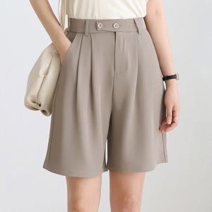 [모리스커밍홈] [55~77]투버튼 핀턱 4부팬츠_M2504PT610B