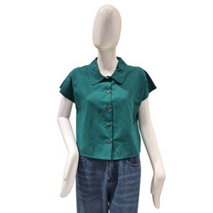 [파파야]카라 크롭 블라우스(PNPRBL013B)