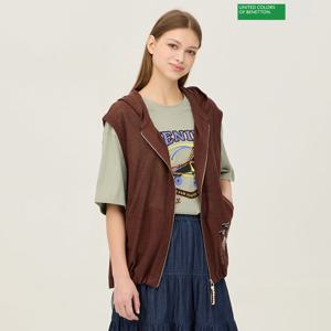 베네통 밑단 스트링 후드 니트집업 BAKV01441