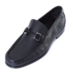 페라가모 간치니 오너먼트 페블래더 모카신 구두 블랙/642848