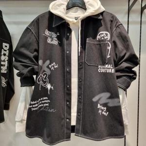 리트머스 HC34 남녀공용 레트링 스티치 배색 코튼 셔츠 LP3YU686