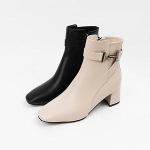 [신난다슈] 여성 앵클 부츠 힐 6cm 여자 숏 앵글 부츠 소가죽 발편한 쿠션 통굽 GDR253081