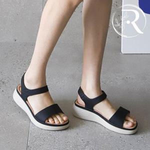 [디자이어로즈] 여자 블랙 가죽 정장샌들 키높이