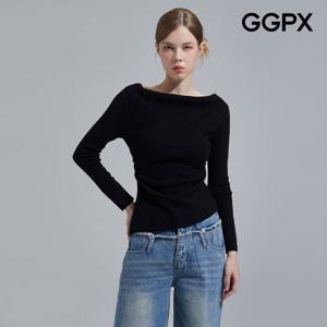 [지지피엑스]보트넥 웨이스트 셔링 슬림 니트 GPAKP056F