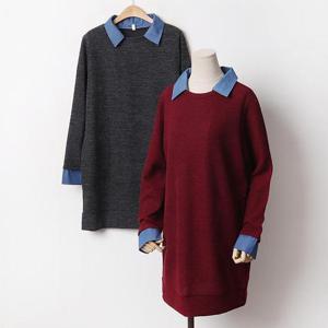 빅사이즈 412 가벼운데님카라롱니트 DMNB716