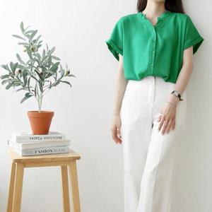 빅사이즈 505 차이나카라컬러블라우스 DBNK196