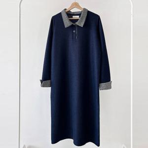 나야홍 / 빅사이즈원피스 V800L512 단정한체크기모원피스 BS