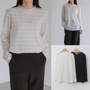 나야홍 / 위쉬몰 WB 시스루꽃러플넥티셔츠(V839H512) 빅사이즈