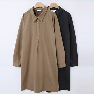 나야홍 / 빅사이즈원피스 T436L512 젤리카라버튼셔츠원피스 WB