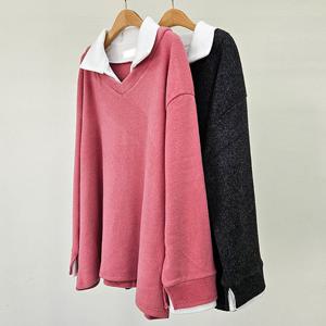 나야홍 / 빅사이즈티 T518L512 스탠다드카라이너니트티 LT