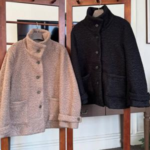 나야홍 / 빅사이즈아우터 V924L512 포슬버튼하이넥자켓 YP