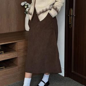 나야홍 / 아이우먼 에이치코듀로이스커트 YPV920M512 빅사이즈